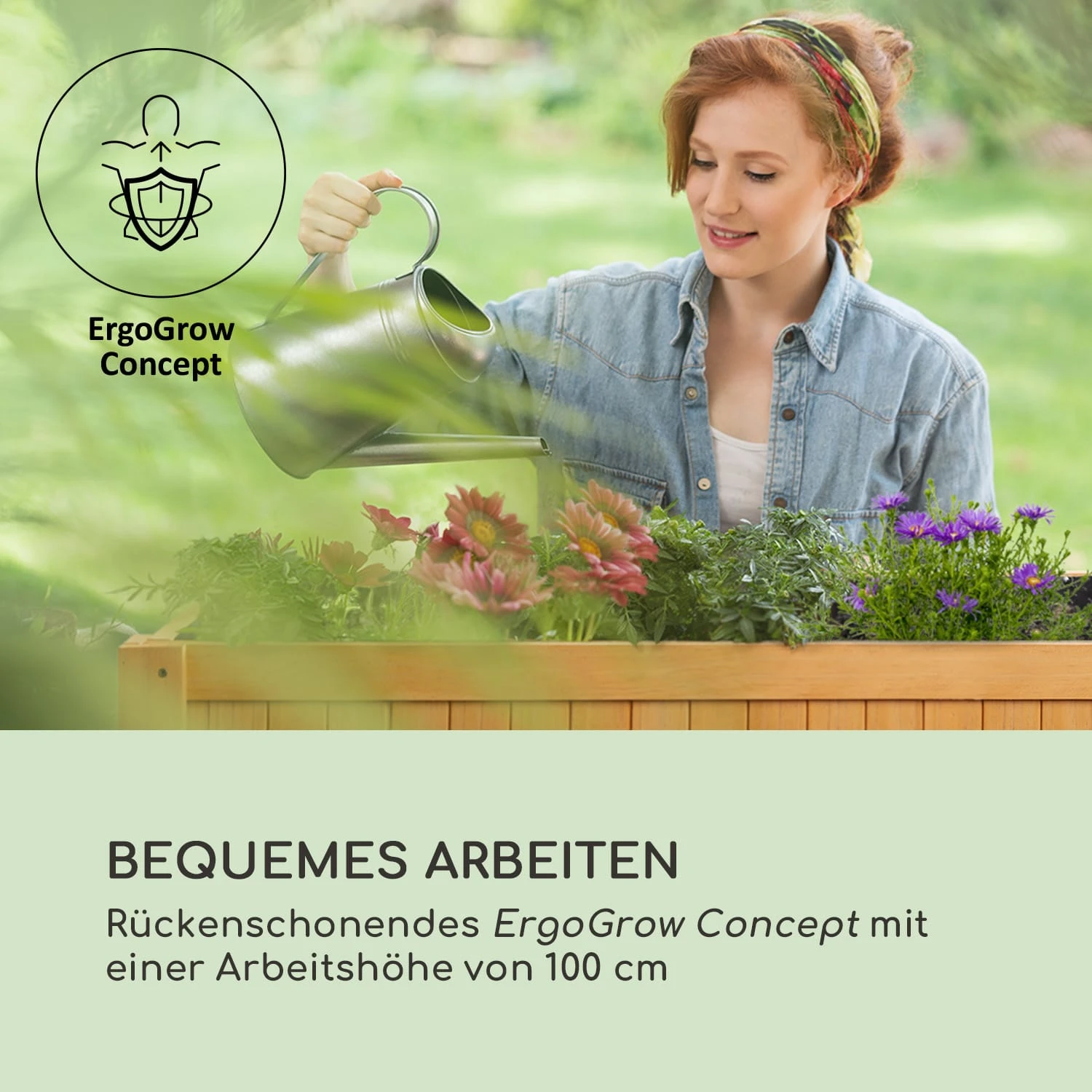 Altiplano Cubic Hochbeet 100 X 100 X 50 Kiefer Gartenvlies ErgoGrow 4 Altiplano Cubic Hochbeet 100 X 100 X 50 Kiefer Gartenvlies ErgoGrow – Bild 2