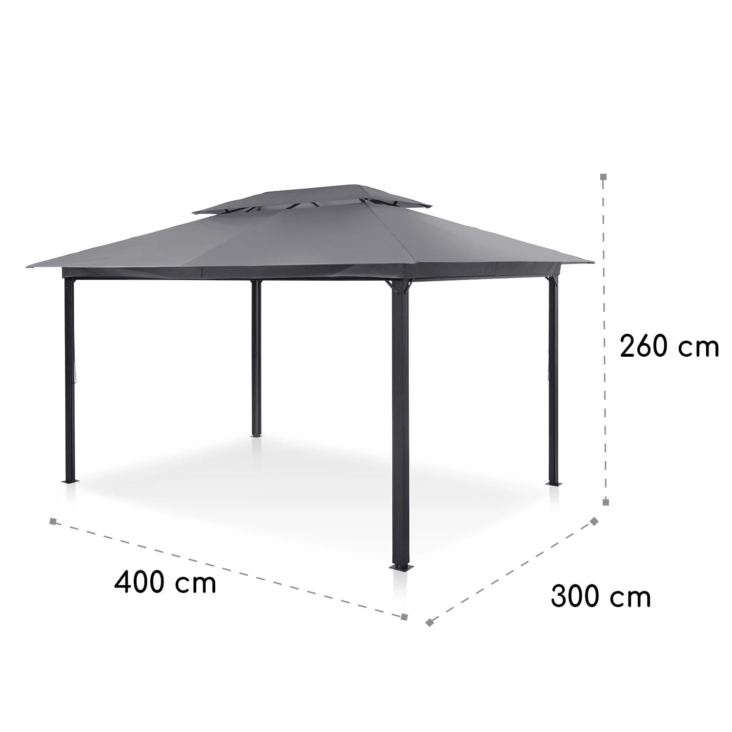 Grandezza Cortina Gartenpavillon 3x4m 4 Seitenteile Dunkelgrau 9 Grandezza Cortina Gartenpavillon 3x4m 4 Seitenteile Dunkelgrau – Bild 7