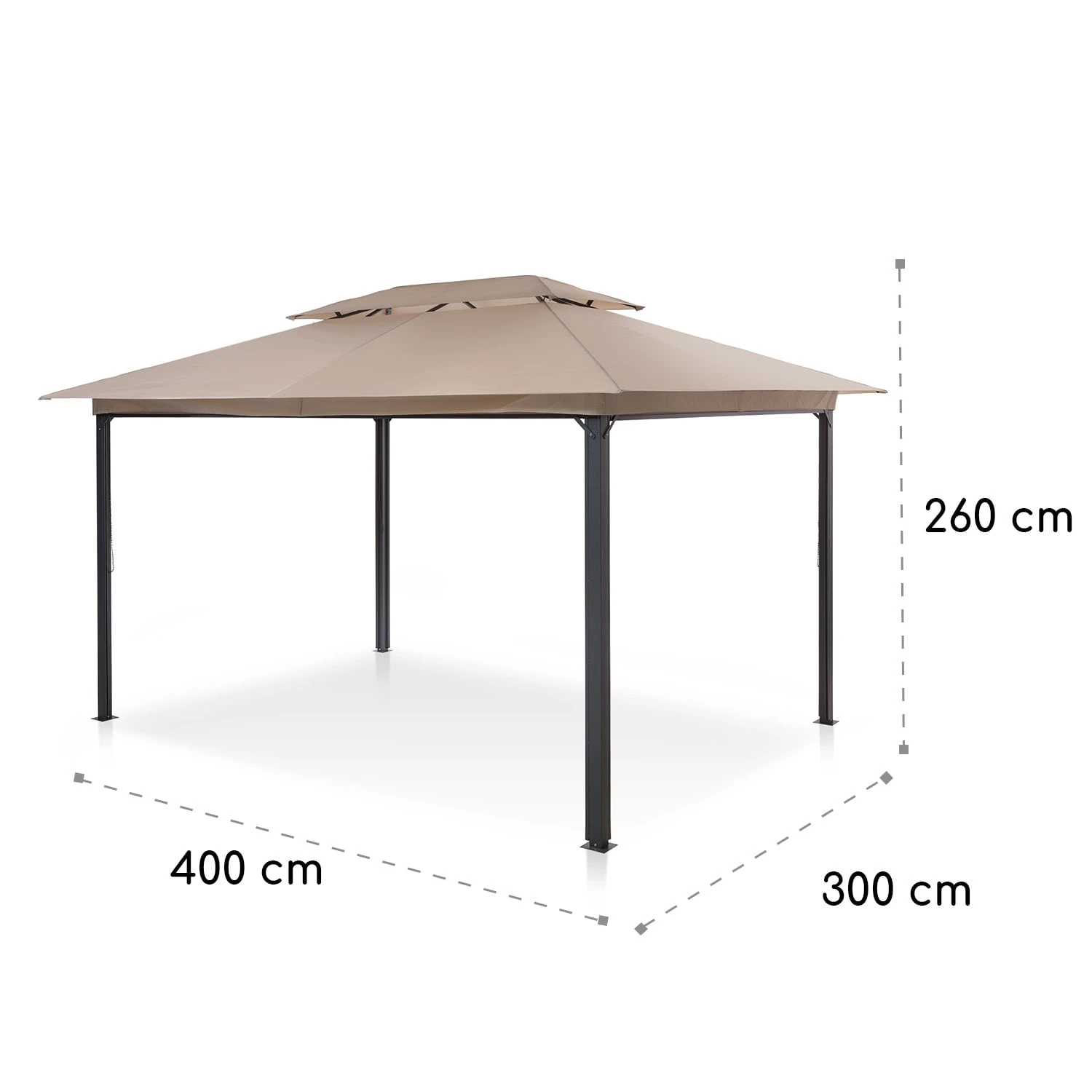 Grandezza Cortina Gartenpavillon 3x4m 4 Seitenteile Beige 9 Grandezza Cortina Gartenpavillon 3x4m 4 Seitenteile Beige – Bild 7