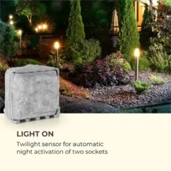 Power Rock Twilight 5 4-fach-Gartensteckdose IP44 Dämmerlichtsensor 5m -Online Gartenbedarf 10034693 yy 0003 logo Waldbeck Power Rock Twilight Gartensteckdose