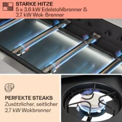 Tomahawk Gasgrill 5x3,6 KW + 2,7 KW Brenner 80x43,5 Cm Grill Edelstahl -Online Gartenbedarf 10034712 de 0003 usp