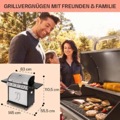 Tomahawk Gasgrill 5x3,6 KW + 2,7 KW Brenner 80x43,5 Cm Grill Edelstahl -Online Gartenbedarf 10034712 de 0006 usp