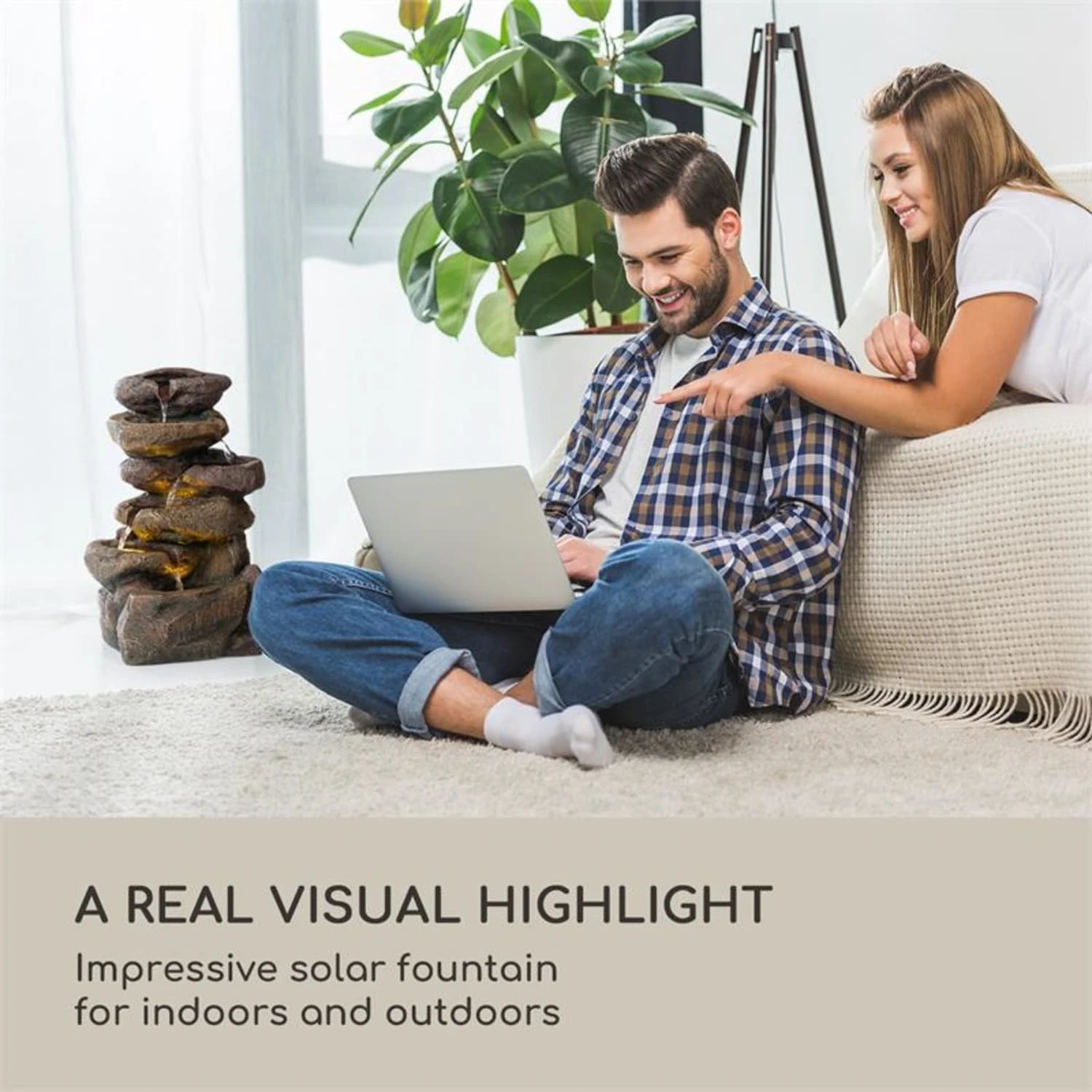 Savona Solarbrunnen 2,8 W Polyresin 5h Akku LEDs Steinoptik 5 Savona Solarbrunnen 2,8 W Polyresin 5h Akku LEDs Steinoptik – Bild 3