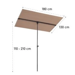 Flex-Shade L Sonnenschirm 130 X 180 Cm Polyester UV 50 Taupe -Online Gartenbedarf 10034727 yy 0009 logo Blumfeldt Flex Shade L Sonnenschirm 130x180 taupe