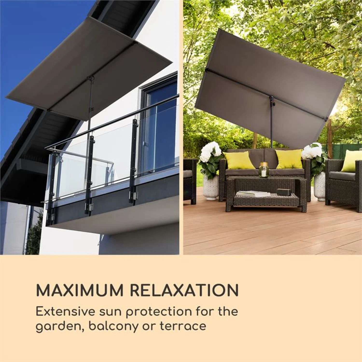 Flex-Shade XL Sonnenschirm 150 X 210 Cm Polyester UV 50 Dunkelgrau 4 Flex-Shade XL Sonnenschirm 150 X 210 Cm Polyester UV 50 Dunkelgrau – Bild 2