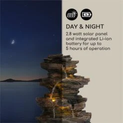 Messina Kaskadenbrunnen Solarbrunnen Gartenbrunnen Akku Solarpanel LED 16 Messina Kaskadenbrunnen Solarbrunnen Gartenbrunnen Akku Solarpanel LED -Online Gartenbedarf 10034734 yy 0007 logo Blumfeldt Messina Kaskadenbrunnen