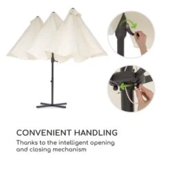 Twin Peaks Sonnenschirm Sonnenschutz 456 X 245 X 268 Cm Polyester 16 Twin Peaks Sonnenschirm Sonnenschutz 456 X 245 X 268 Cm Polyester -Online Gartenbedarf 10034740 yy 0008 logo Blumfeldt Twin Peaks Sonnenschirm creme