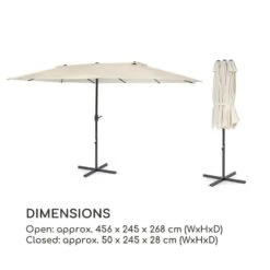 Twin Peaks Sonnenschirm Sonnenschutz 456 X 245 X 268 Cm Polyester 17 Twin Peaks Sonnenschirm Sonnenschutz 456 X 245 X 268 Cm Polyester -Online Gartenbedarf 10034740 yy 0009 logo Blumfeldt Twin Peaks Sonnenschirm creme