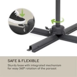 Belo Horizonte Sonnenschirm Sonnenschutz Ø 292cm Polyester Wasserabweisend Inkl. Standbasis Creme -Online Gartenbedarf 10034743 yy 0004 logo blumfeldt Belo Horizonte Sonnenschirm creme