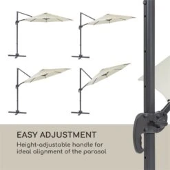 Belo Horizonte Sonnenschirm Sonnenschutz Ø 292cm Polyester Wasserabweisend Inkl. Standbasis Creme -Online Gartenbedarf 10034743 yy 0006 logo blumfeldt Belo Horizonte Sonnenschirm creme