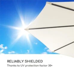 Belo Horizonte Sonnenschirm Sonnenschutz Ø 292cm Polyester Wasserabweisend Inkl. Standbasis Creme -Online Gartenbedarf 10034743 yy 0008 logo blumfeldt Belo Horizonte Sonnenschirm creme