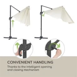 Belo Horizonte Sonnenschirm Sonnenschutz Ø 292cm Polyester Wasserabweisend Inkl. Standbasis Creme -Online Gartenbedarf 10034743 yy 0009 logo blumfeldt Belo Horizonte Sonnenschirm creme