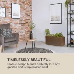 Solid Grow Rust Pflanzgefäß 80 X 38 X 38 Cm Fibreclay Rostfarben -Online Gartenbedarf 10034788 yy 0006 logo Blumfeldt Solid Grow Rust Pflanzgefaess 80x38x38cm