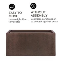 Solid Grow Rust Pflanzgefäß 80 X 38 X 38 Cm Fibreclay Rostfarben -Online Gartenbedarf 10034788 yy 0007 logo Blumfeldt Solid Grow Rust Pflanzgefaess 80x38x38cm