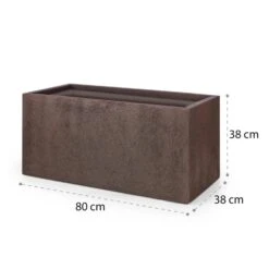 Solid Grow Rust Pflanzgefäß 80 X 38 X 38 Cm Fibreclay Rostfarben -Online Gartenbedarf 10034788 yy 0009 logo Blumfeldt Solid Grow Rust Pflanzgefaess 80x38x38cm