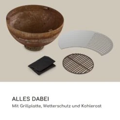 Savage Feuerschale Mit Grill  Ø: 60,5 Cm Stahl Inkl. Wetterschutz Rost -Online Gartenbedarf 10034800 de 0008 logo