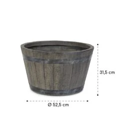 Winegrow Pflanzgefäß 52,5 X 31,5 Cm (ØxH) Leicht Fibreclay Grau -Online Gartenbedarf 10034811 yy 0008 logo blumfeldt Winegrow Pflanzgefaess grau