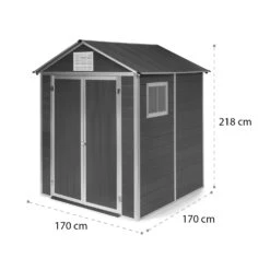 Schatzkammer Gartenschuppen UV-Schutz PVC Schloss Seitenfenster Grau -Online Gartenbedarf 10034925 yy 0009 logo blumfeldt Schatzkammer Gartenschuppen blau