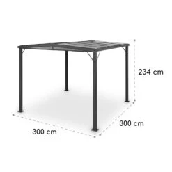 Pantheon Solid Sky Flat Pergola Vordach 3x3m Polycarbonat 13 Pantheon Solid Sky Flat Pergola Vordach 3x3m Polycarbonat -Online Gartenbedarf 10034984 yy 0006 dimensions