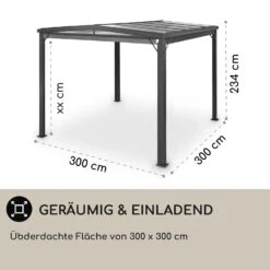 Pantheon Cortina Solid Sky Pergola Vordach 3x3m Polycarbonat Vorhänge 12 Pantheon Cortina Solid Sky Pergola Vordach 3x3m Polycarbonat Vorhänge -Online Gartenbedarf 10034985 de 0004 usp