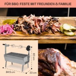 Sauenland Mini Rotisserie-Grill Drehspieß 4W 12kg Max. Edelstahl -Online Gartenbedarf 10035371 de 0006 usp