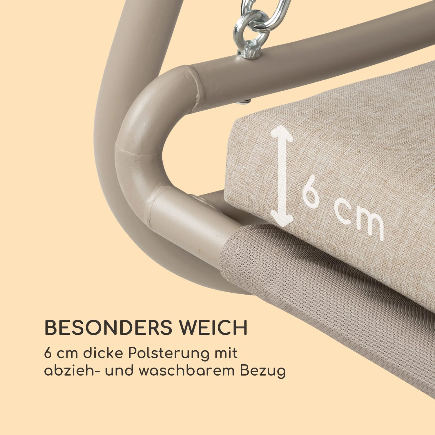 Garden Grove Gartenliege Swing Bed Stahlrahmen Sonnendach Polyester 8 Garden Grove Gartenliege Swing Bed Stahlrahmen Sonnendach Polyester – Bild 6