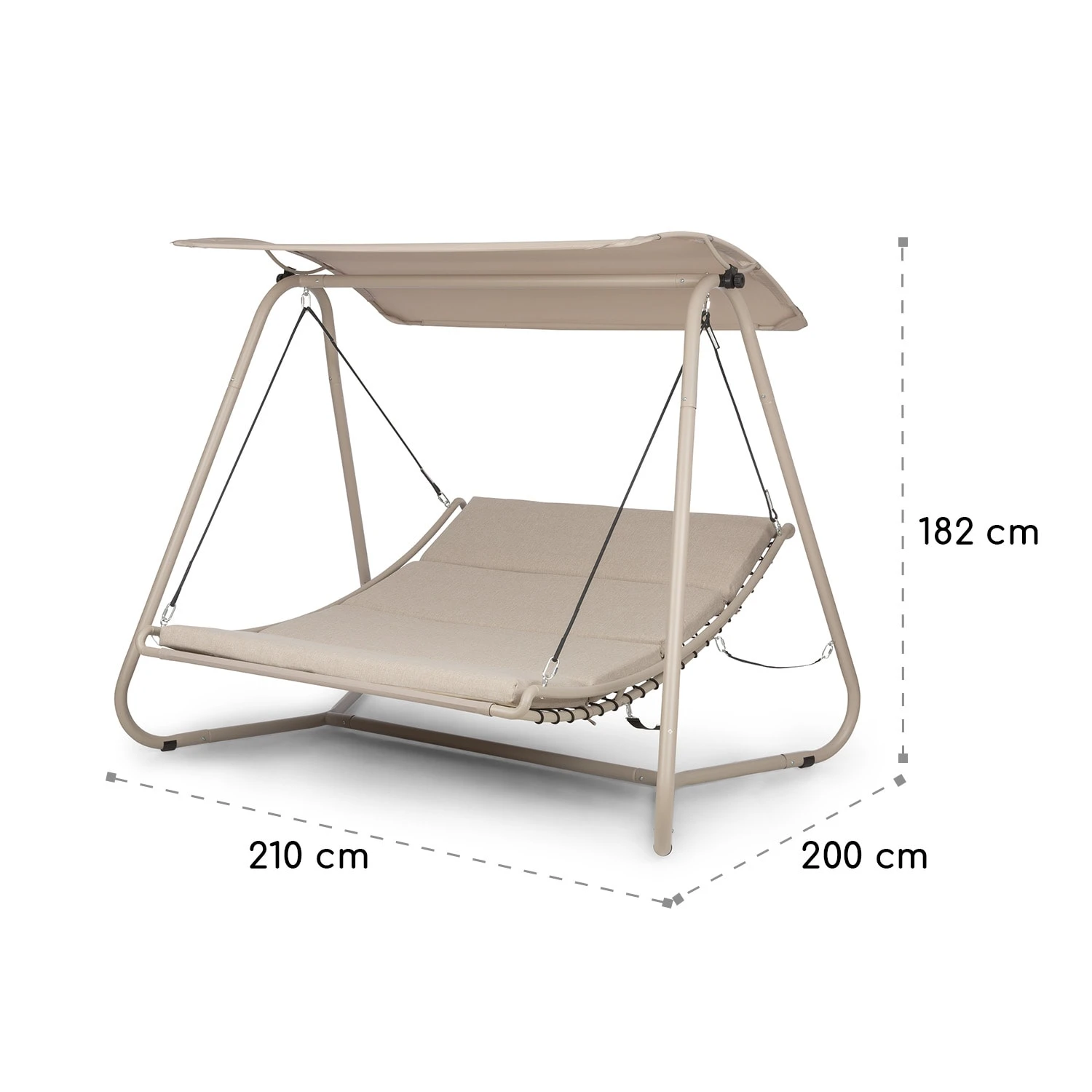 Garden Grove Gartenliege Swing Bed Stahlrahmen Sonnendach Polyester 11 Garden Grove Gartenliege Swing Bed Stahlrahmen Sonnendach Polyester – Bild 9