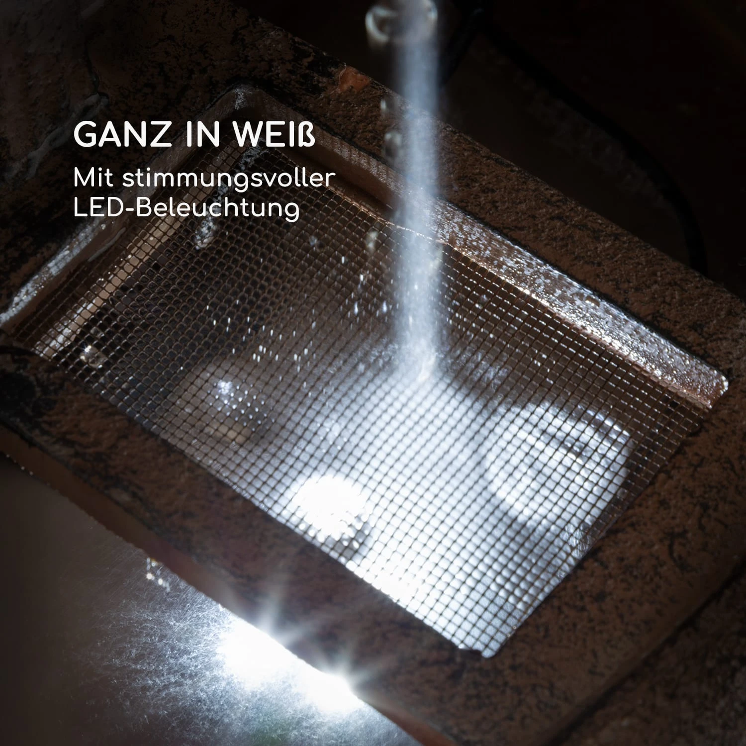 Blumquell Solarbrunnen LED 5 M Kabel Kunststein Solarpanel 5 Blumquell Solarbrunnen LED 5 M Kabel Kunststein Solarpanel – Bild 3