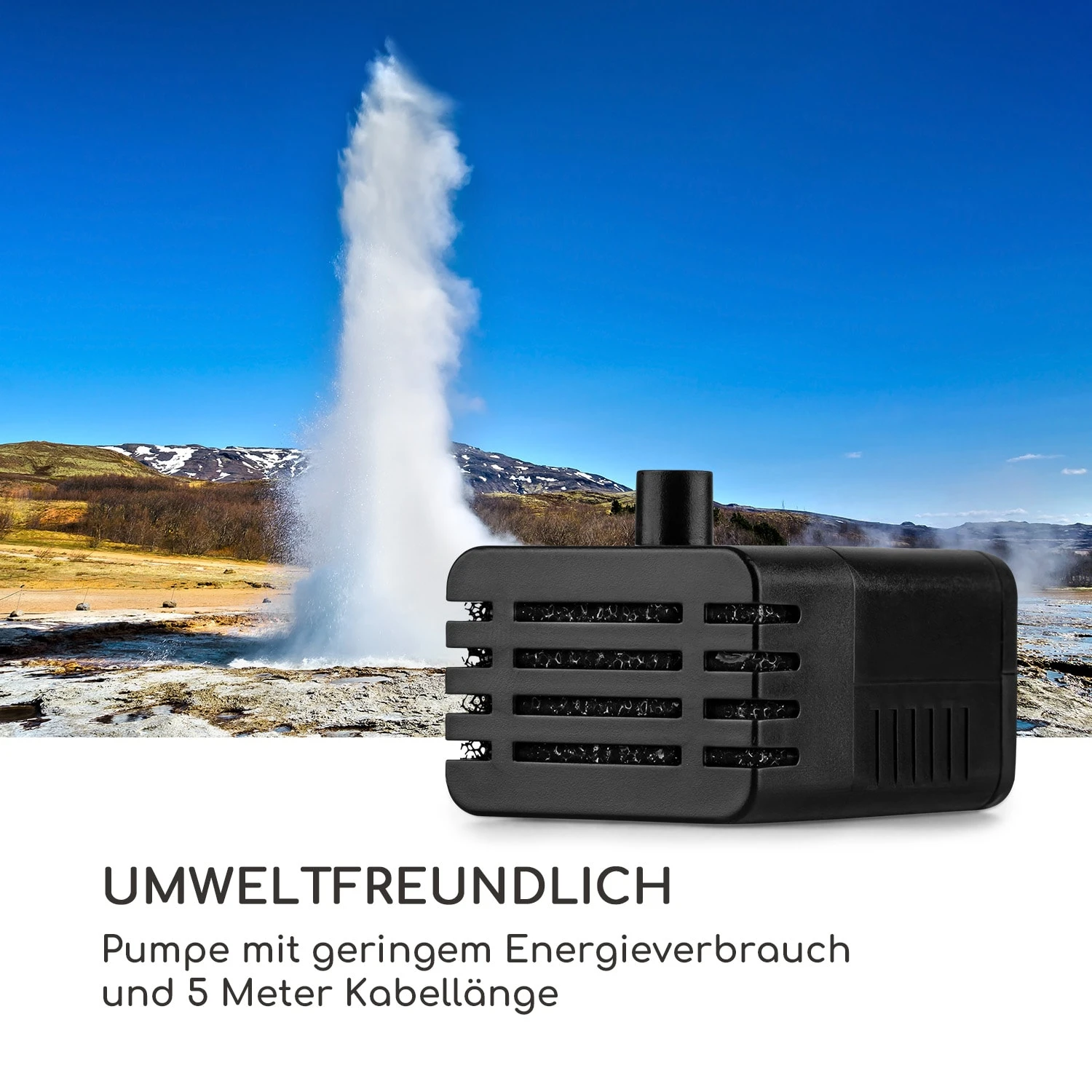 Blumquell Solarbrunnen LED 5 M Kabel Kunststein Solarpanel 8 Blumquell Solarbrunnen LED 5 M Kabel Kunststein Solarpanel – Bild 6