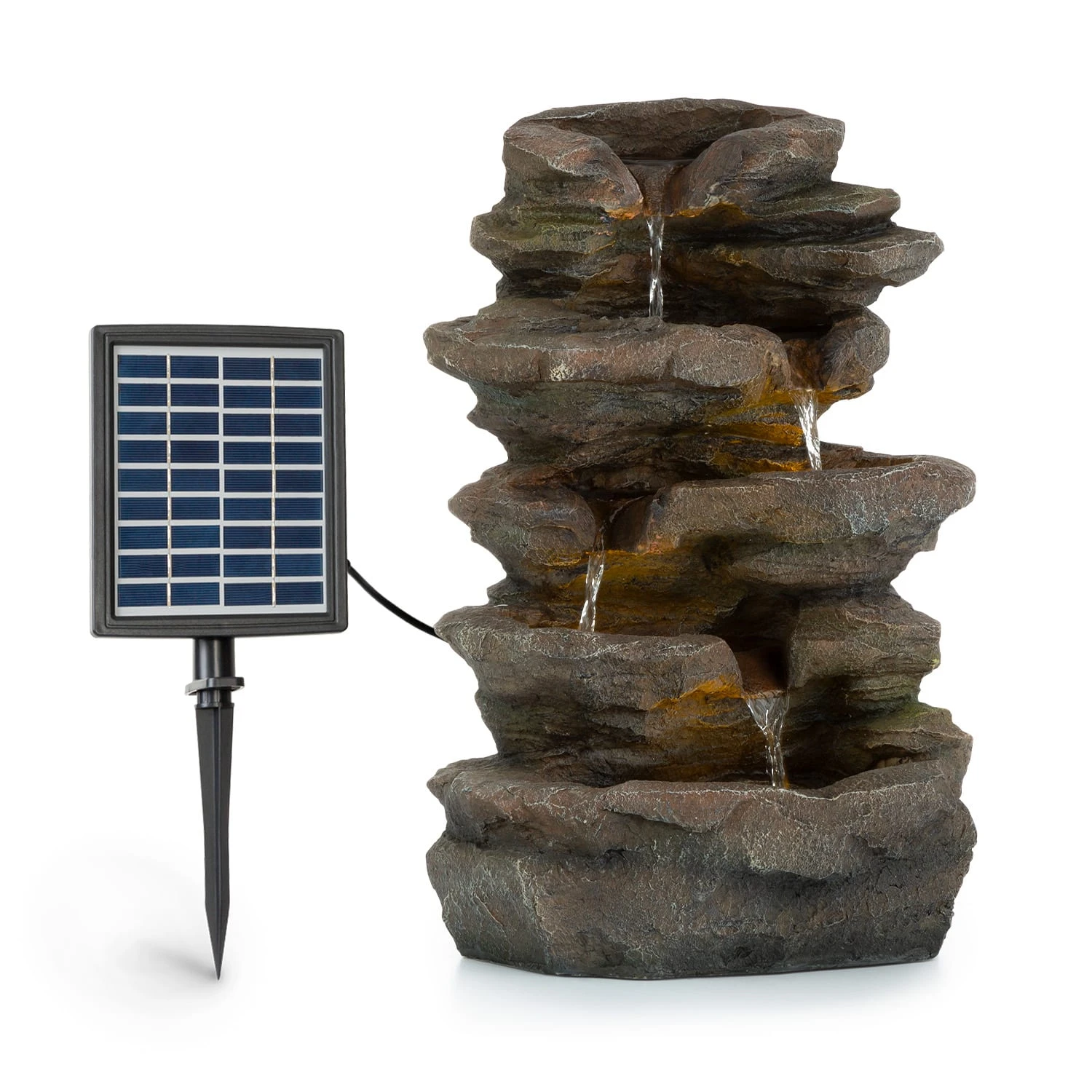 Stonehenge Solarbrunnen LED-Beleuchtung Polyresin Lithium-Ionen-Akku 3 Stonehenge Solarbrunnen LED-Beleuchtung Polyresin Lithium-Ionen-Akku