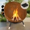 Fireball Rust Feuerschale 60 Cm Ø Kippbare Rost-Finish Rost / Holz -Online Gartenbedarf 10035771 de 0001 main