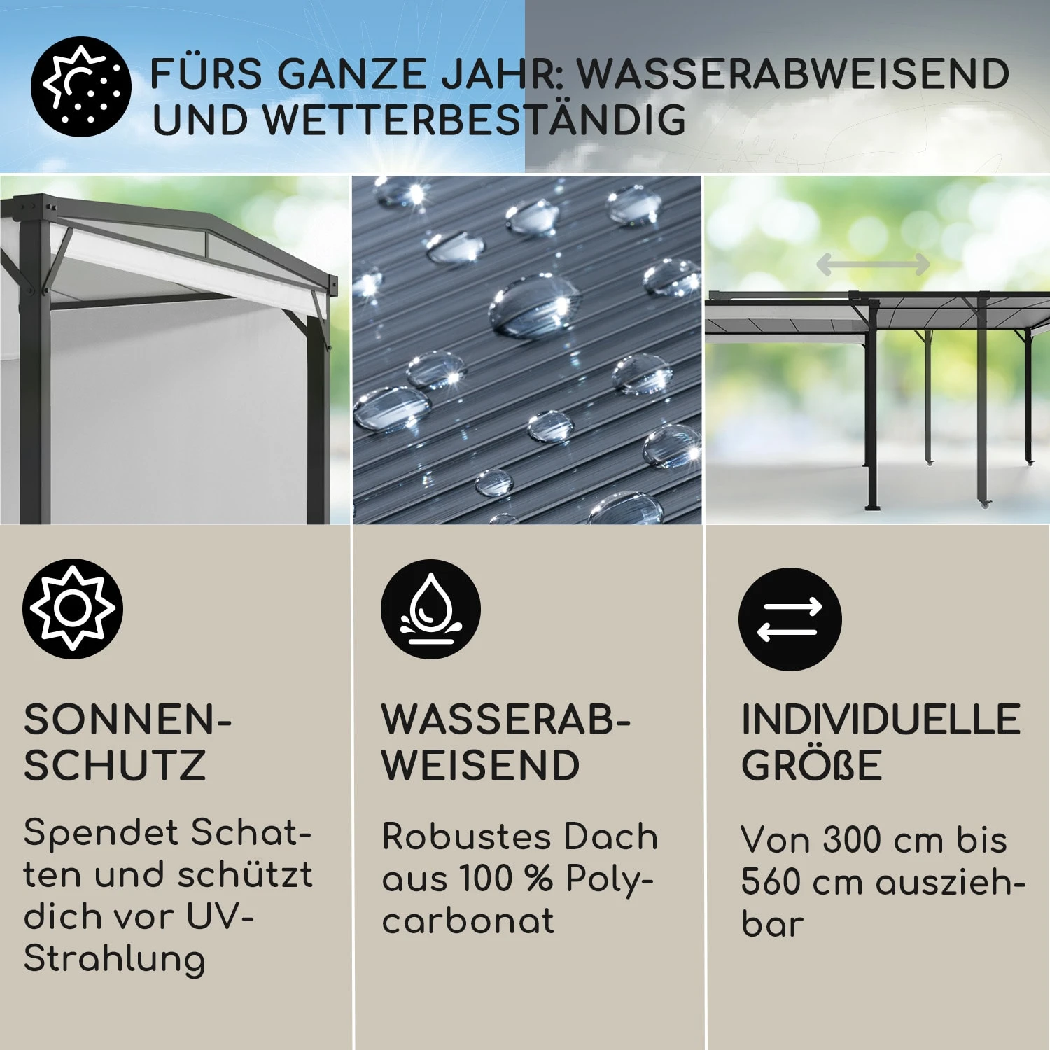 Pantheon Solid Sky Expand Pavillon Seitenwände 3x3-5,6 M Aluminium 4 Pantheon Solid Sky Expand Pavillon Seitenwände 3x3-5,6 M Aluminium – Bild 2