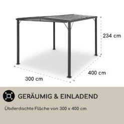 Pantheon Solid Sky Flat Pergola Vordach 3x4m Polycarbonat -Online Gartenbedarf 10035871 de 0004 usp