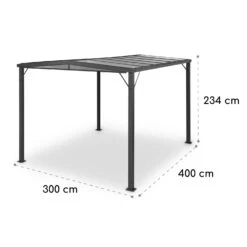 Pantheon Solid Sky Flat Pergola Vordach 3x4m Polycarbonat -Online Gartenbedarf 10035871 yy 0007 dimensions
