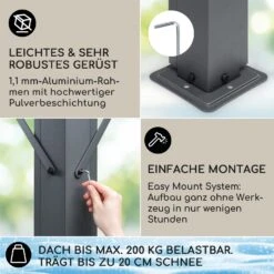 Pantheon Cortina Solid Sky Pergola Vordach 3x3m Polycarbonat 11 Pantheon Cortina Solid Sky Pergola Vordach 3x3m Polycarbonat -Online Gartenbedarf 10035872 de 0003 usp