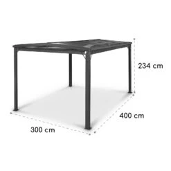 Pantheon Cortina Solid Sky Pergola Vordach 3x4m Polycarbonat -Online Gartenbedarf 10035873 yy 0007 dimensions