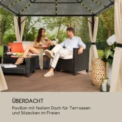 Pantheon Solid Sky Ambient Solar Pavillon Mit Grauem Dach 3x3m Polycarbonat Aluminium -Online Gartenbedarf 10035899 de 0002 logo