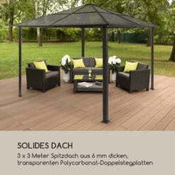 Pantheon Solid Sky Ambient Solar Pavillon Mit Grauem Dach 3x3m Polycarbonat Aluminium -Online Gartenbedarf 10035899 de 0007 logo