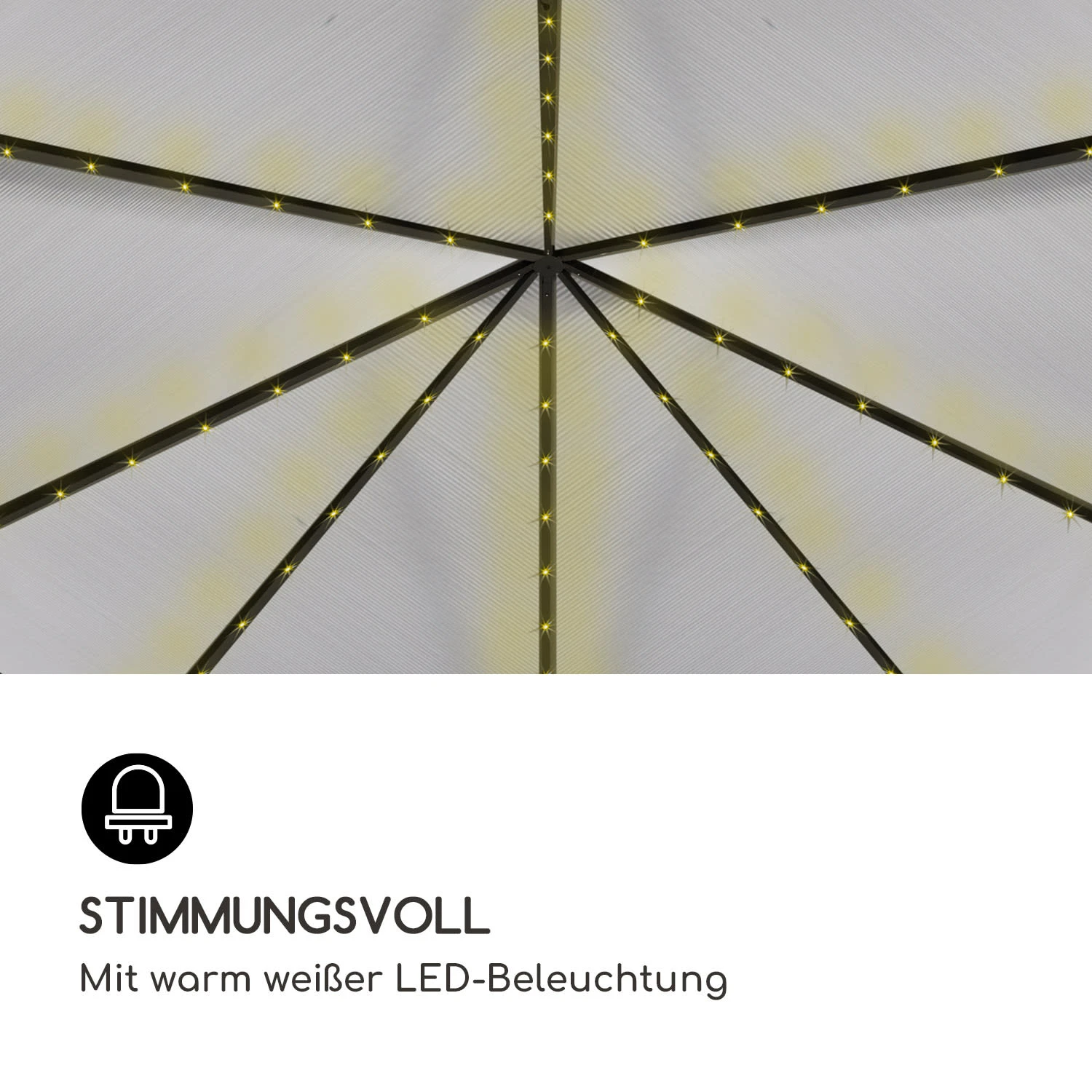 Pantheon Solid Sky Ambient Solar Pavillon 3x3m Polycarbonat Aluminium 5 Pantheon Solid Sky Ambient Solar Pavillon 3x3m Polycarbonat Aluminium – Bild 3