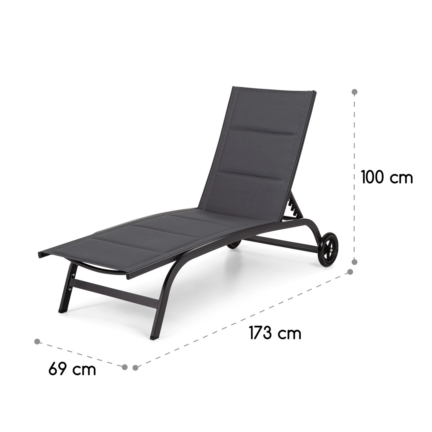 Limala Sonnenliege Lounger Stahl/Aluminium Textilene 150 Kg Mobil 9 Limala Sonnenliege Lounger Stahl/Aluminium Textilene 150 Kg Mobil – Bild 7