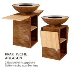 Savage 2.0 Tall Feuerschale Mit Grill Bambus-Seitentische Inkl. Wetterschutz -Online Gartenbedarf 10036087 de 0007 logo