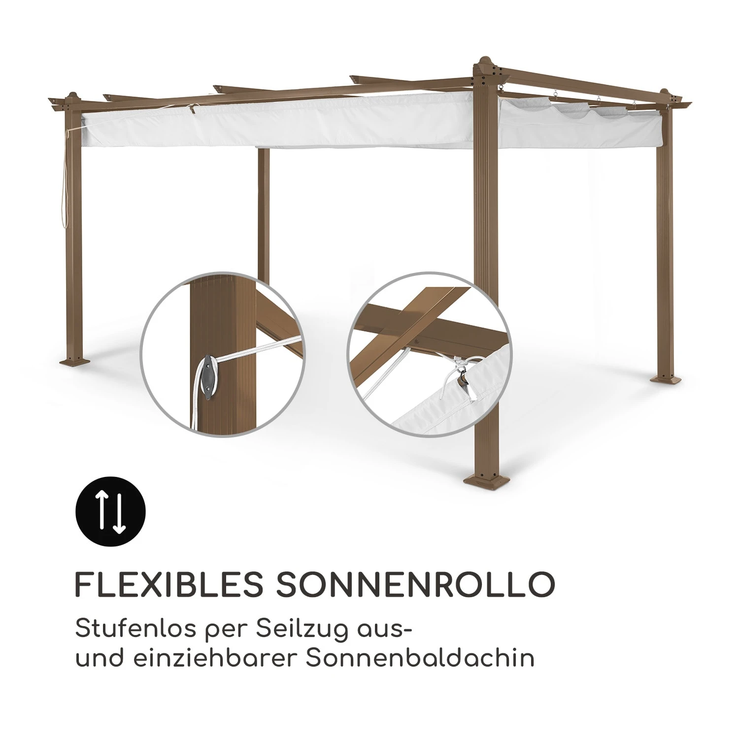 Pantheon Rust Pergola Ersatzdach 200 G/m² Polyester-Tuch 3x4 M Inkl. Seilzug 5 Pantheon Rust Pergola Ersatzdach 200 G/m² Polyester-Tuch 3x4 M Inkl. Seilzug – Bild 3