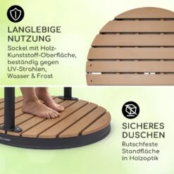 Sumatra Falls Round Gartendusche WPC Aluminium Ø 80 Cm Rund -Online Gartenbedarf 10036348 de 0003 usp