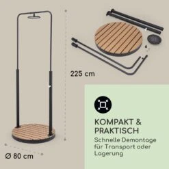 Sumatra Falls Round Gartendusche WPC Aluminium Ø 80 Cm Rund -Online Gartenbedarf 10036348 de 0006 usp