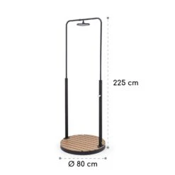 Sumatra Falls Round Gartendusche WPC Aluminium Ø 80 Cm Rund -Online Gartenbedarf 10036348 yy 0008 dimensions