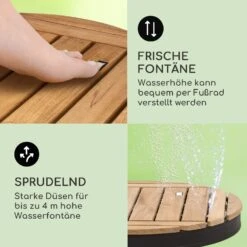 Sumatra Teak Round Gartendusche Aluminium Teakholz Tragegriff -Online Gartenbedarf 10036351 de 0004 usp