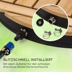 Sumatra Teak Round Gartendusche Aluminium Teakholz Tragegriff -Online Gartenbedarf 10036351 de 0005 usp