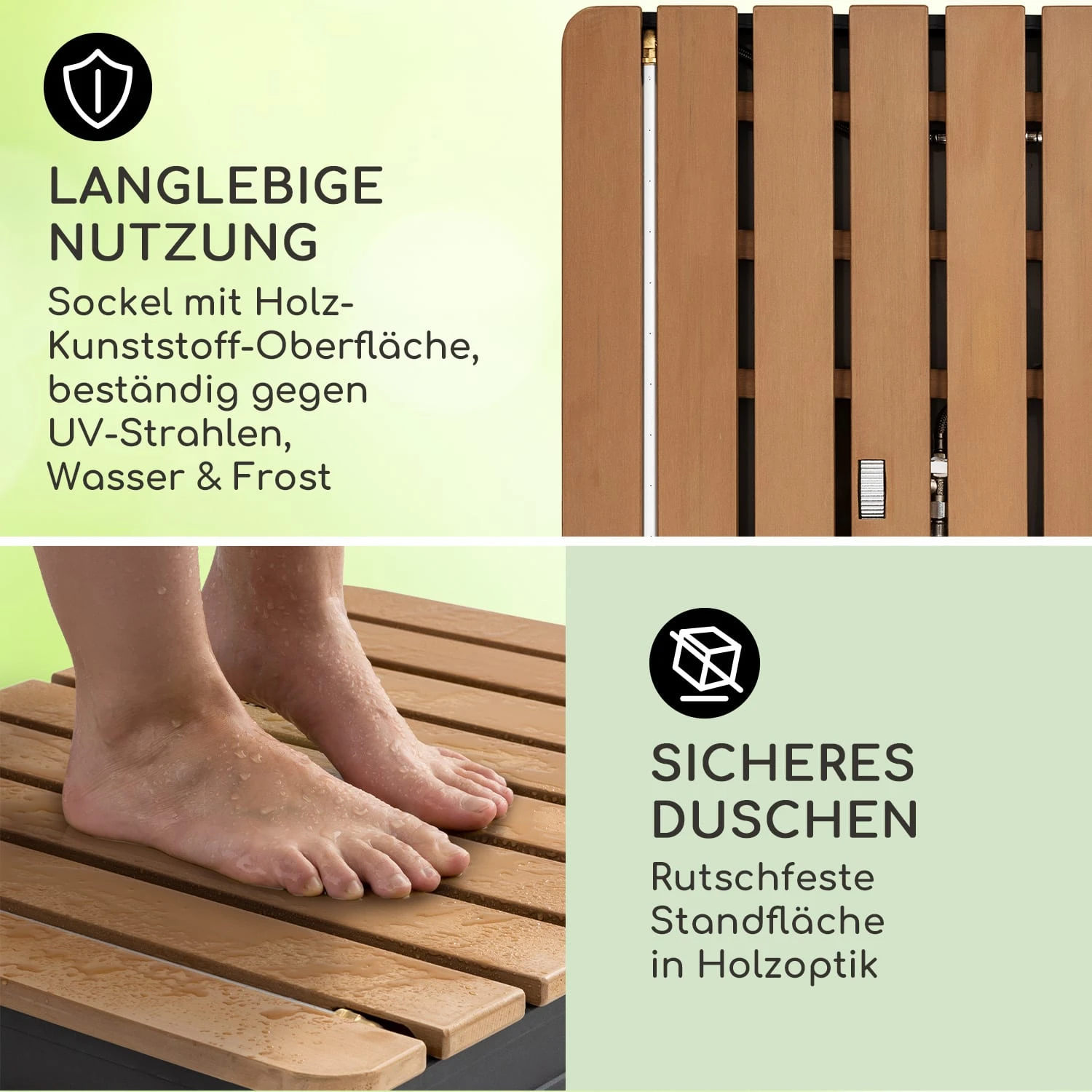 Sumatra Breeze Square Gartendusche WPC Aluminium 70x55cm Eckig 5 Sumatra Breeze Square Gartendusche WPC Aluminium 70x55cm Eckig – Bild 3