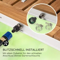 Sumatra Teak Square Gartendusche Aluminium Teakholz Tragegriff -Online Gartenbedarf 10036438 de 0005 usp