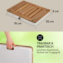 Sumatra Teak Square Gartendusche Aluminium Teakholz Tragegriff -Online Gartenbedarf 10036438 de 0006 usp